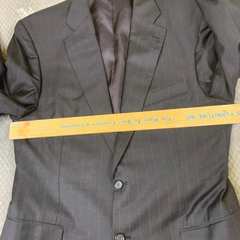 Loro Piana Super 150s Wool Blazer Mens 44R Charcoal Lord's Tailor Pinstripe